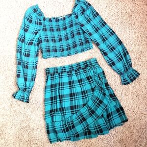 Trendy Plaid Two-Piece Set